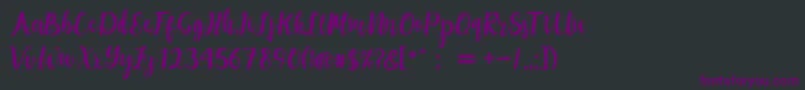 Шрифт maisha script Demo – фиолетовые шрифты на чёрном фоне