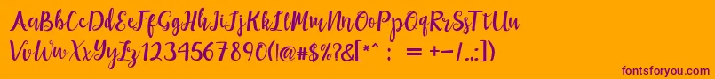 maisha script Demo Font – Purple Fonts on Orange Background