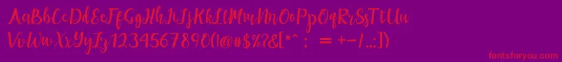 maisha script Demo Font – Red Fonts on Purple Background