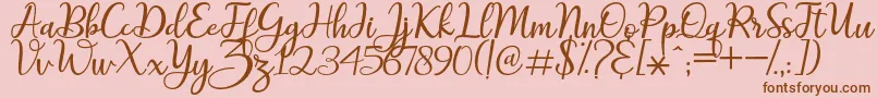 maitlyn script2 Font – Brown Fonts on Pink Background