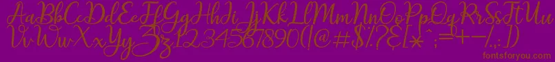 maitlyn script2 Font – Brown Fonts on Purple Background