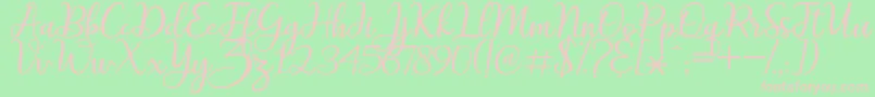 maitlyn script2 Font – Pink Fonts on Green Background