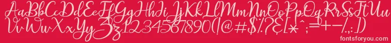 maitlyn script2 Font – Pink Fonts on Red Background