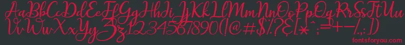 maitlyn script2 Font – Red Fonts on Black Background