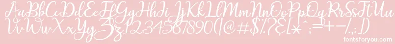 maitlyn script2-Schriftart – Weiße Schriften auf rosa Hintergrund