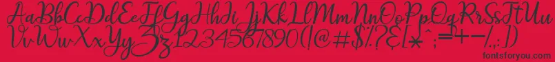 maitlyn script2 Font – Black Fonts on Red Background