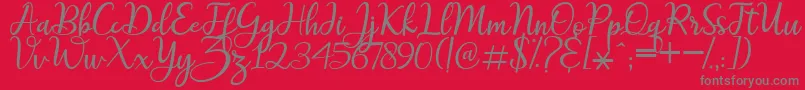 maitlyn script2 Font – Gray Fonts on Red Background