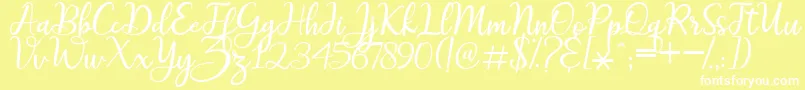 maitlyn script2 Font – White Fonts on Yellow Background