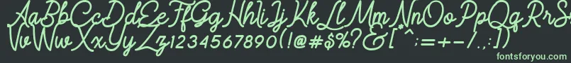 Majestic Romance Regular Font – Green Fonts on Black Background