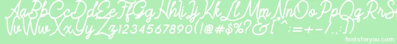 Majestic Romance Regular Font – White Fonts on Green Background