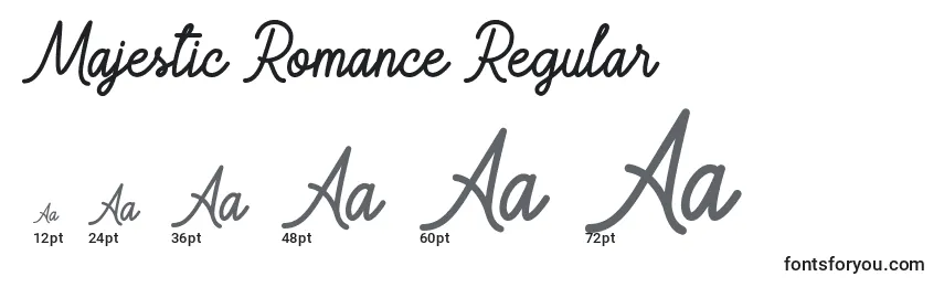 Majestic Romance Regular Font Sizes