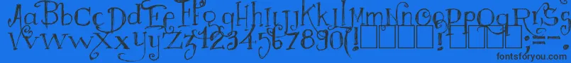 Majestrick Font – Black Fonts on Blue Background