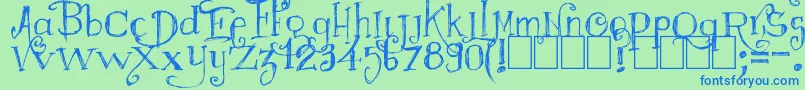 Majestrick Font – Blue Fonts on Green Background