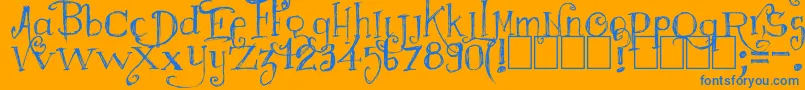 Majestrick-fontti – siniset fontit oranssilla taustalla