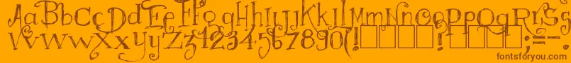 Majestrick-Schriftart – Braune Schriften auf orangefarbenem Hintergrund