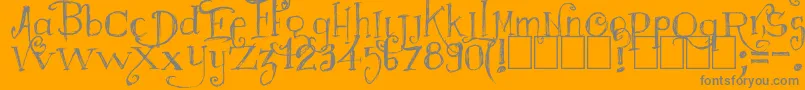 Majestrick Font – Gray Fonts on Orange Background