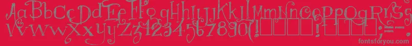 Majestrick Font – Gray Fonts on Red Background