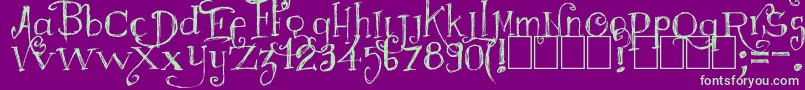 Majestrick Font – Green Fonts on Purple Background