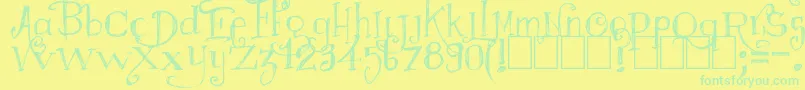 Majestrick Font – Green Fonts on Yellow Background