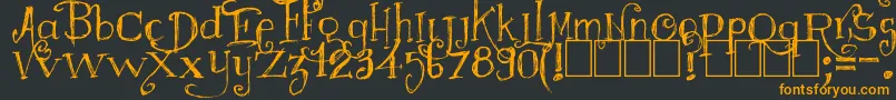 Majestrick Font – Orange Fonts on Black Background