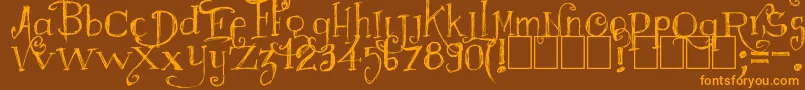 Majestrick Font – Orange Fonts on Brown Background