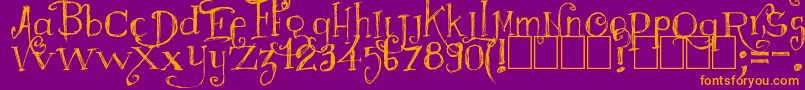 Fonte Majestrick – fontes laranjas em um fundo violeta