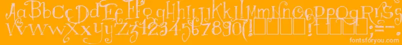 Majestrick Font – Pink Fonts on Orange Background