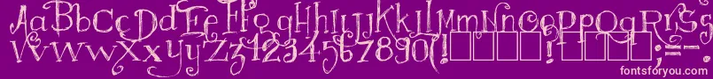 Majestrick-fontti – vaaleanpunaiset fontit violetilla taustalla