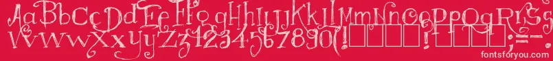 Majestrick Font – Pink Fonts on Red Background