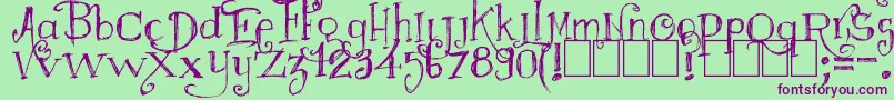 Majestrick Font – Purple Fonts on Green Background