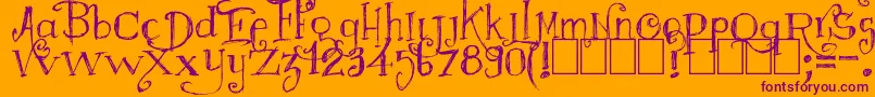 Majestrick Font – Purple Fonts on Orange Background