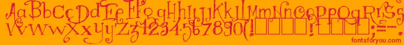Majestrick-fontti – punaiset fontit oranssilla taustalla
