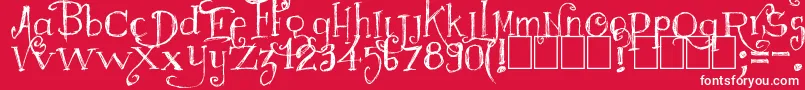 Majestrick Font – White Fonts on Red Background