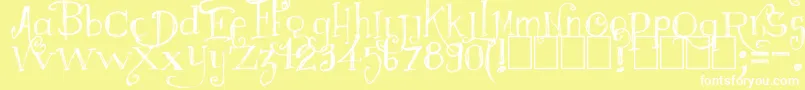 Majestrick Font – White Fonts on Yellow Background