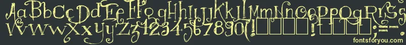 Majestrick Font – Yellow Fonts on Black Background