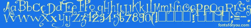 Majestrick Font – Yellow Fonts on Blue Background