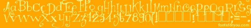 Majestrick Font – Yellow Fonts on Orange Background