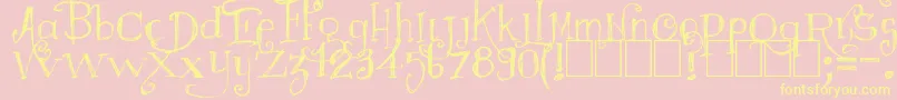 Weitere Informationen zur Majestrick-Schriftart Majestrick-Schriftart – Gelbe Schriften auf rosa Hintergrund