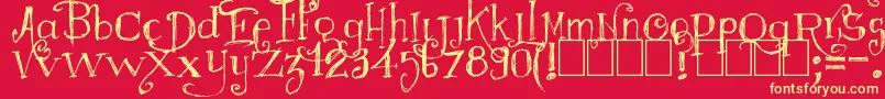 Majestrick-Schriftart – Gelbe Schriften auf rotem Hintergrund