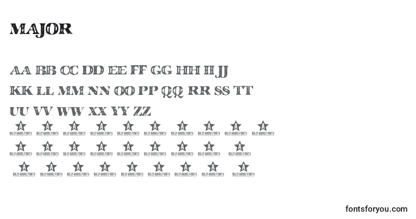 Czcionka MAJOR     (133419) – alfabet, cyfry, specjalne znaki