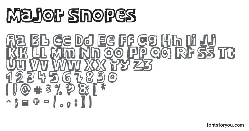 Schriftart Major Snopes – Alphabet, Zahlen, spezielle Symbole