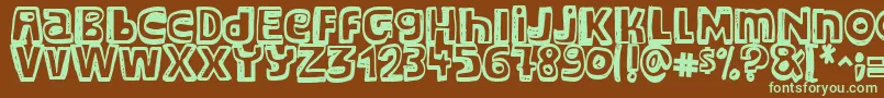 Major Snopes-fontti – vihreät fontit ruskealla taustalla