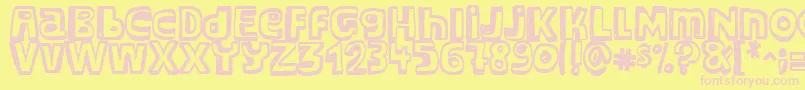 フォントMajor Snopes – ピンクのフォント、黄色の背景
