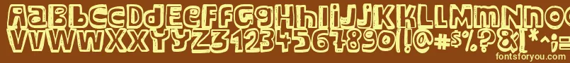 Major Snopes-fontti – keltaiset fontit ruskealla taustalla