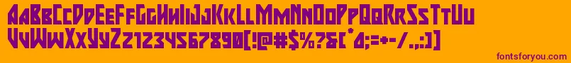 majorforce Font – Purple Fonts on Orange Background