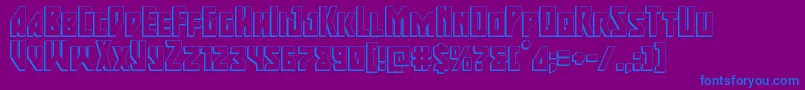 majorforce3d-fontti – siniset fontit violetilla taustalla
