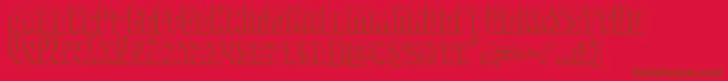 majorforce3d-Schriftart – Braune Schriften auf rotem Hintergrund