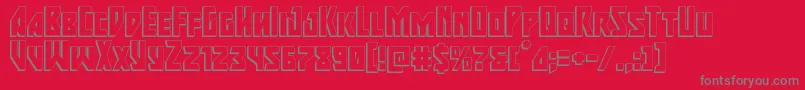 majorforce3d-Schriftart – Graue Schriften auf rotem Hintergrund