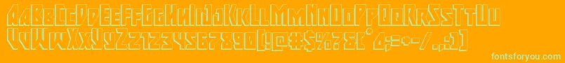 majorforce3d Font – Green Fonts on Orange Background