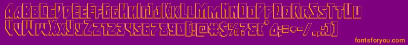 Weitere Informationen zur majorforce3d-Schriftart majorforce3d-Schriftart – Orangefarbene Schriften auf violettem Hintergrund